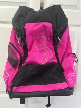 TYR Alliance Bright Pink and Black Swim Backpack 45L Like New